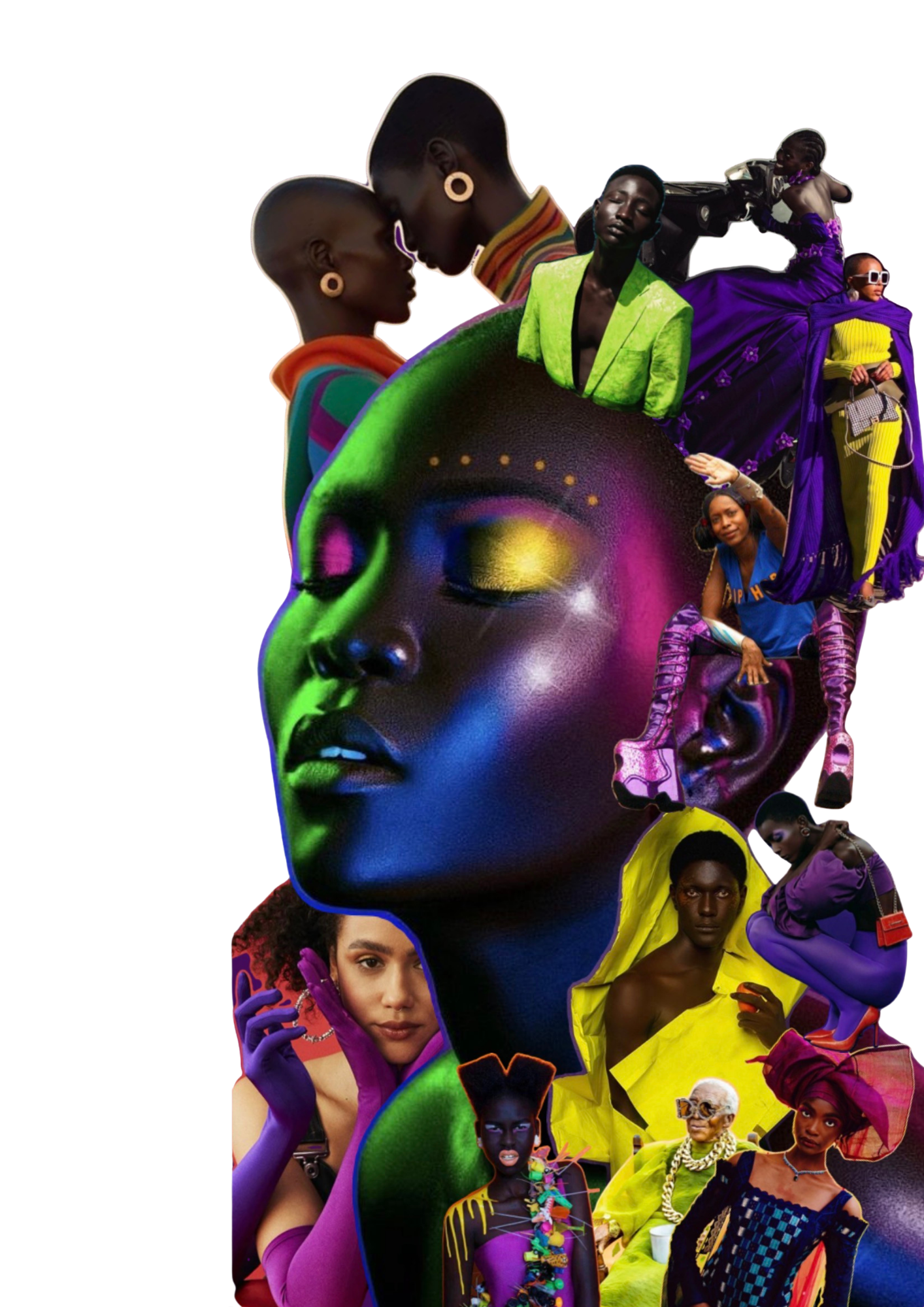 Design collage celebrating Black culture, creativity, and futures